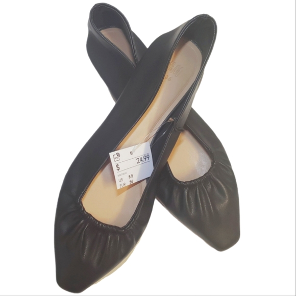 #119 Women's H&M Black Ballet Flat Slip On Shoes Classic Dress Shoes 5.5 36